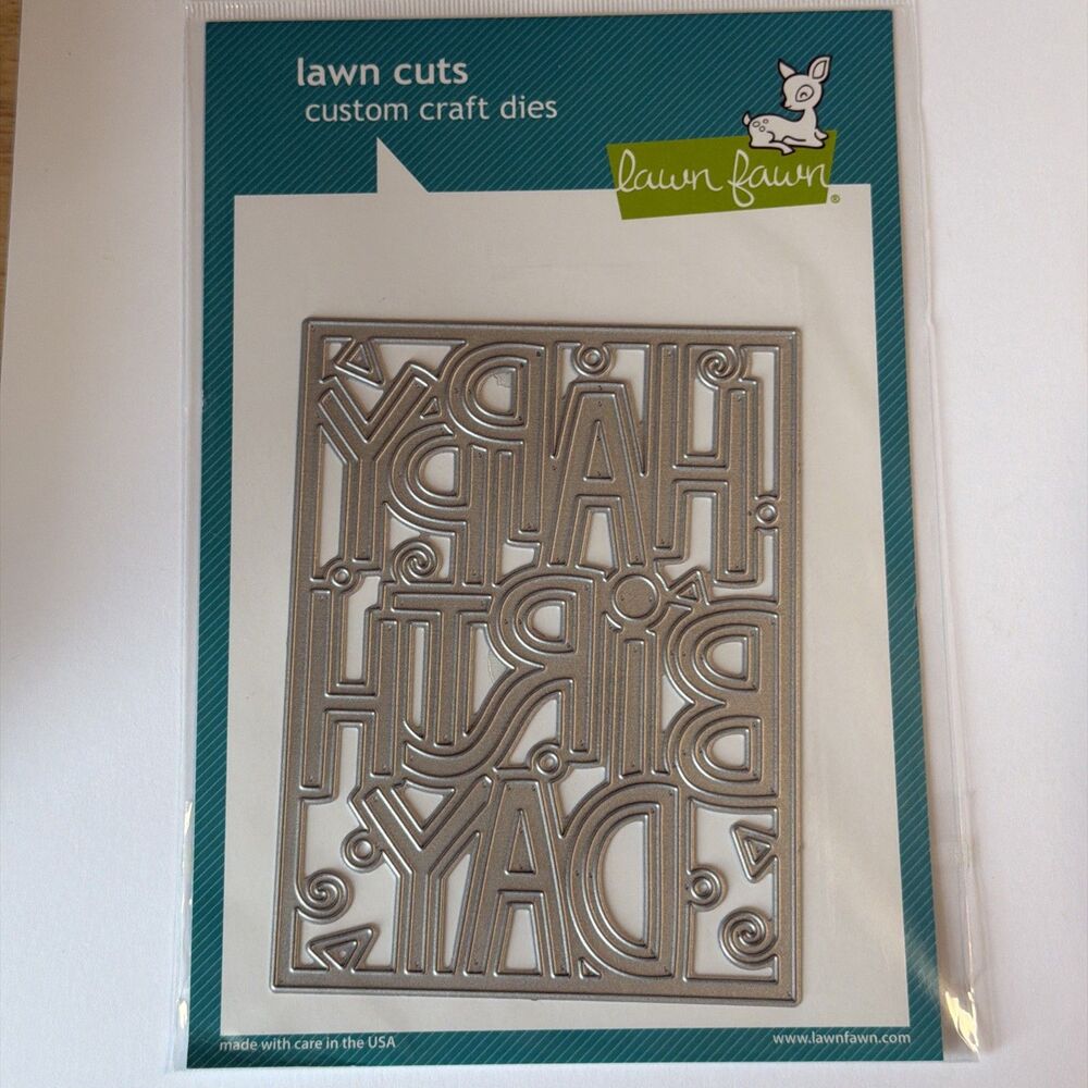 New! Lawn Fawn GIANT OUTLINED HAPPY BIRTHDAY: PORTRAIT Lawn Cuts Die LF3104